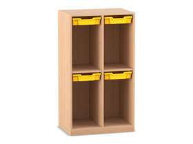 Flexeo® Schulranzenregal PRO, 2 Reihen, 4 Boxen Gr. S, für 4 Schulranzen