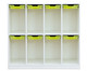 Flexeo® Schulranzenregal PRO 4 Reihen 8 Boxen Gr S für 8 Schulranzen 2