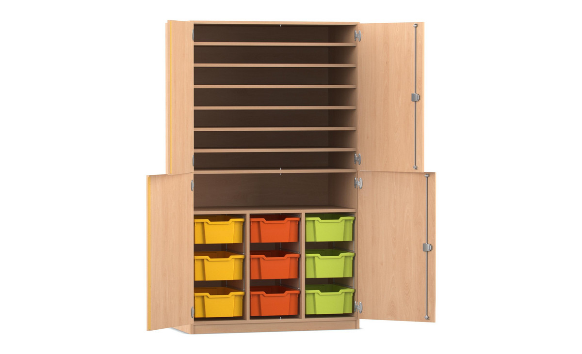 Flexeo® Bastelschrank PRO, 3 Reihen, 9 Boxen Gr. M, 8 Fächer