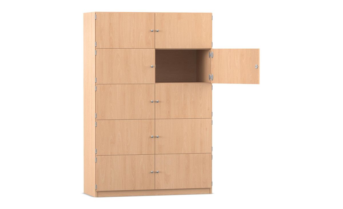 Flexeo® Schließfachschrank, 10 geschlossene Fächer, Breite 126,4 cm