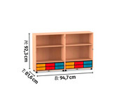 Flexeo® Klapp Wagen fahrbar 4 Fachböden 12 kleine Boxen 5