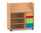 Flexeo® Bücherwagen fahrbar 2 kleine 2 große Boxen 6