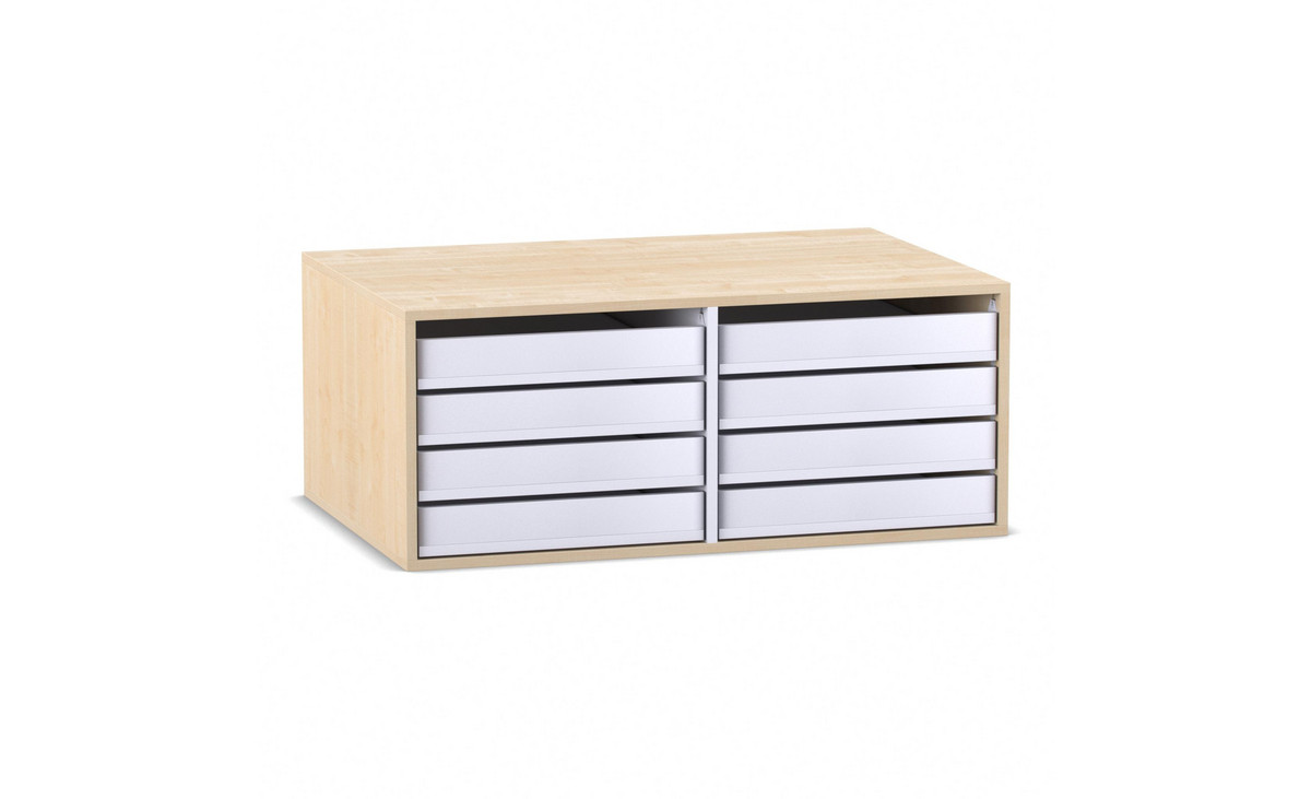 Flexeo® Aufsatz zum Papier- und Bilderschrank, 8 kleine Auszüge