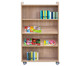 Flexeo® Bücherwagen beidseitig je 2 Schrägablagen 1 Fachboden 4