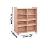 Flexeo® Bücherwagen beidseitig Fachböden & Schrägablagen 3