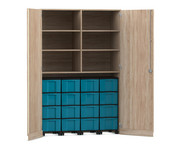 Flexeo® Garagenschrank 6 Fächer 4 Rollcontainer 16 große Boxen 4