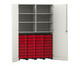 Flexeo® Garagenschrank 6 Fächer 4 Rollcontainer 32 kleine Boxen 3