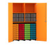 Flexeo® Garagenschrank 2 Fächer 4 Rollcontainer 32 kleine und 8 große Boxen 7