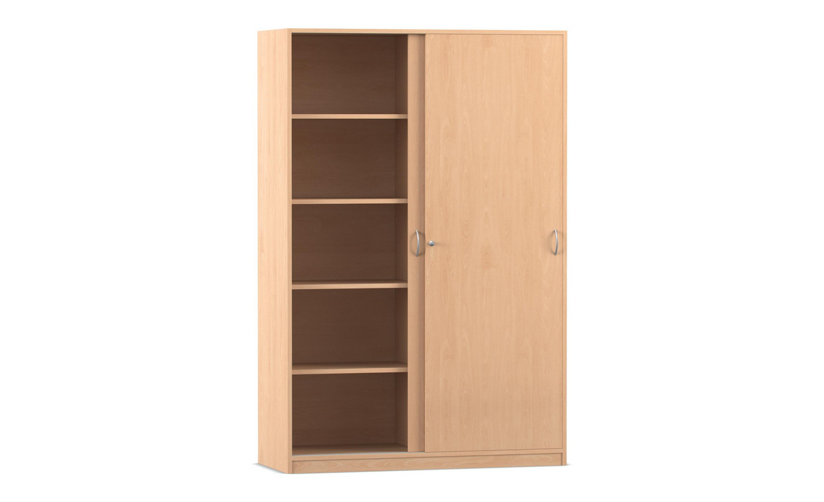 Flexeo® Schiebetürenschrank, 10 Fächer, 2 Türen, Breite 126,4 cm