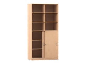 Flexeo® Schiebetürenschrank, 12 Fächer, Mittelwand, 2 Türen, Breite 94,4 cm
