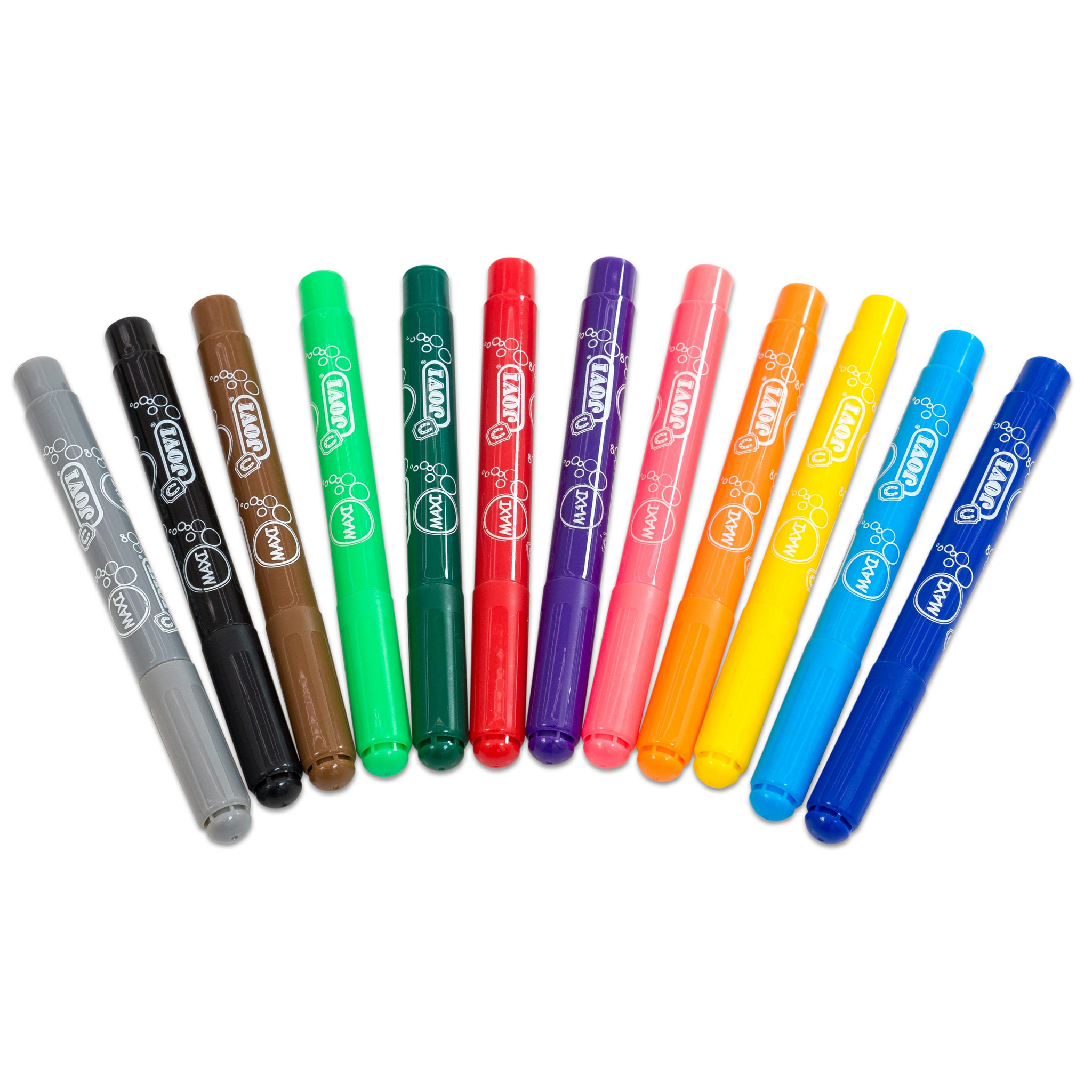 Jovi Doppelfasermaler Set, 12 Farben, Mit Dicker & Dünner Spitze, Auswaschbar, Für Kinder Ab 3