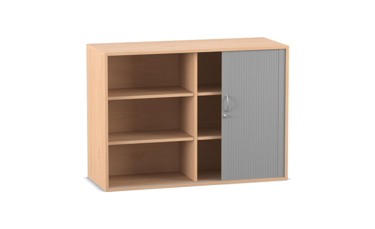 Flexeo® Rollladen-Aufsatzschrank, 6 Fächer, Breite: 126,4 cm