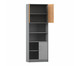 Flexeo® Kombi Schrank unten Rollladen oben Drehtür = 6 Ordnerhöhen 6