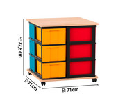 Flexeo® Fahrbares Containersystem mit Ablage 12 große Boxen 3
