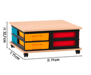 Flexeo® Fahrbares Containersystem mit Ablage 8 kleine Boxen 3