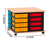 Flexeo® Fahrbares Containersystem mit Ablage 16 kleine Boxen 3