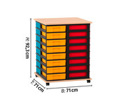 Flexeo® Fahrbares Containersystem mit Ablage 32 kleine Boxen 3