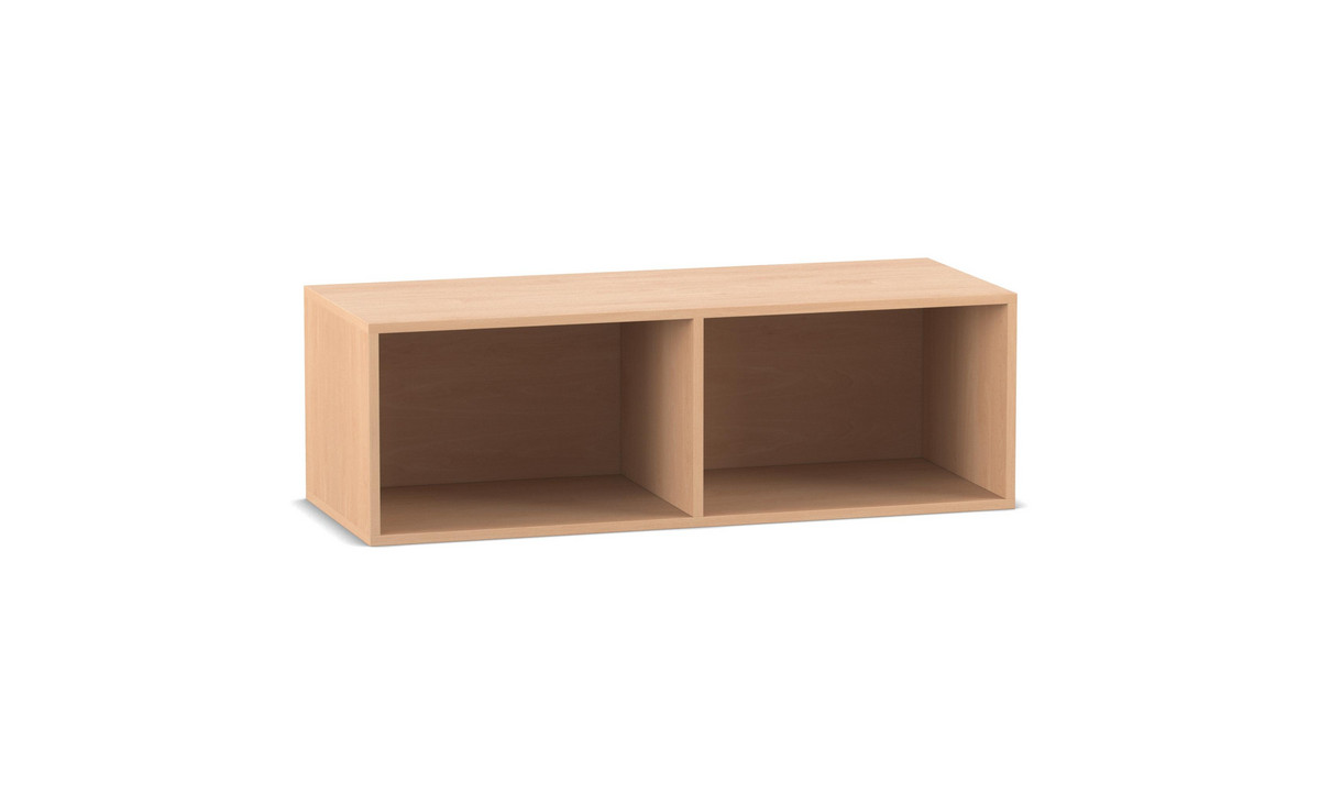 Flexeo® Aufsatzregal, 2 Fächer, Mittelwand, Breite 126,4 cm