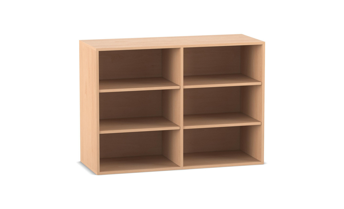 Flexeo® Aufsatzregal, 6 Fächer, Mittelwand, Breite 126,4 cm