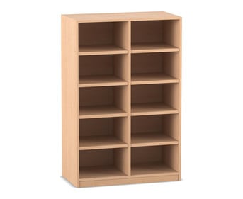Flexeo® Bibliotheksregal 10 Fächer mittelhoch Breite 94 4 cm