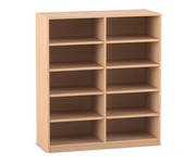 Flexeo® Bibliotheksregal 10 Fächer mittelhoch Breite 126 4 cm 1