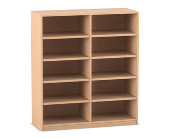 Flexeo® Bibliotheksregal 10 Fächer mittelhoch Breite 126 4 cm
