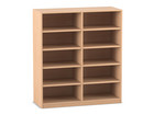 Flexeo® Bibliotheksregal 10 Fächer mittelhoch Breite 126 4 cm