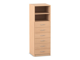 Flexeo® Schrank, 6 kleine Schubladen, 2 Fächer, Breite 48,1 cm