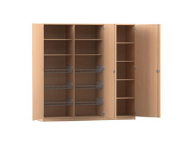 Flexeo® Sportschrank Saturn, 6 Gitterkörbe, 9 Fächer