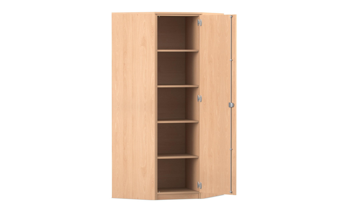 Flexeo® Eckschrank, 5 Fächer, 1 Tür