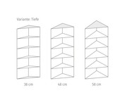 Flexeo® Abschlussregal rund 3 Fächer 4