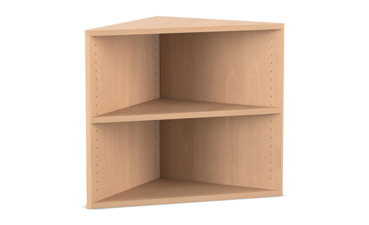 Flexeo® Abschlussregal eckig, 2 Fächer