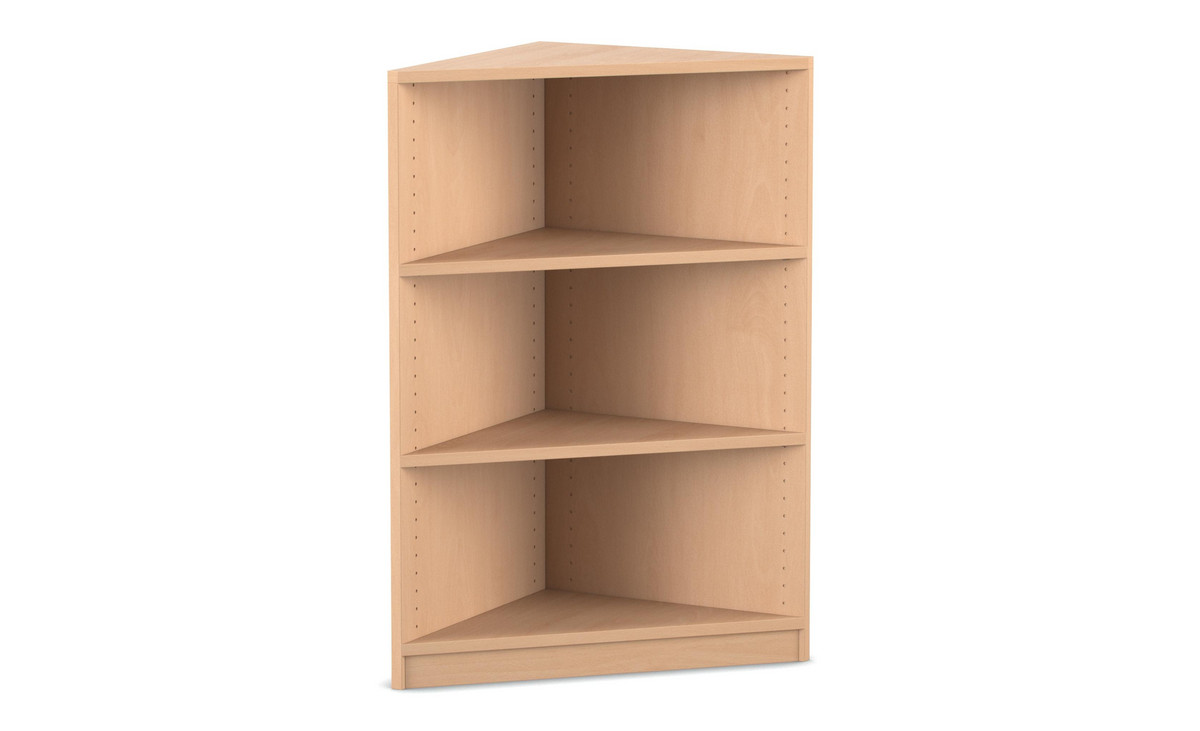 Flexeo® Abschlussregal eckig, 3 Fächer