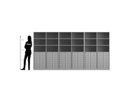 Flexeo® Systemschrankwand 96 kleine Boxen 18 Fächer 3