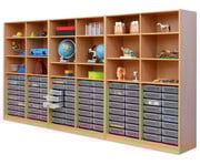Flexeo® Systemschrankwand 96 kleine Boxen 18 Fächer 2