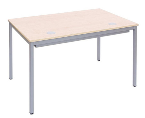 EDV-Tisch mit Blechkanal Vierkantrohr Tischbeine BxT 160x80 cm