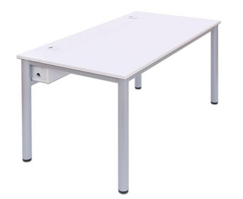 EDV Tisch mit Kabelkanal Rundrohr Tischbeine B x T : 200 x 80 cm