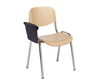 Stuhl mit klappbarer Schreibfläche aus Kunststoff