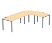 Flexeo® Schreibtisch (Breite 100 cm) mit Anbau und Viertelkreis 1