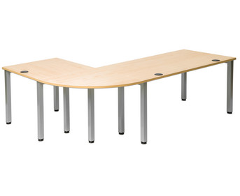 Flexeo® Schreibtisch (Breite 160 cm) mit Anbau und Viertelkreis