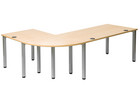 Flexeo® Schreibtisch (Breite 160 cm) mit Anbau und Viertelkreis