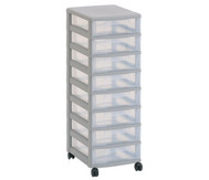 Flexeo® Rollcontainer, 8 kleine Boxen