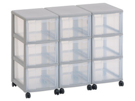 Flexeo® Container-System 3 Reihen, 9 große Boxen