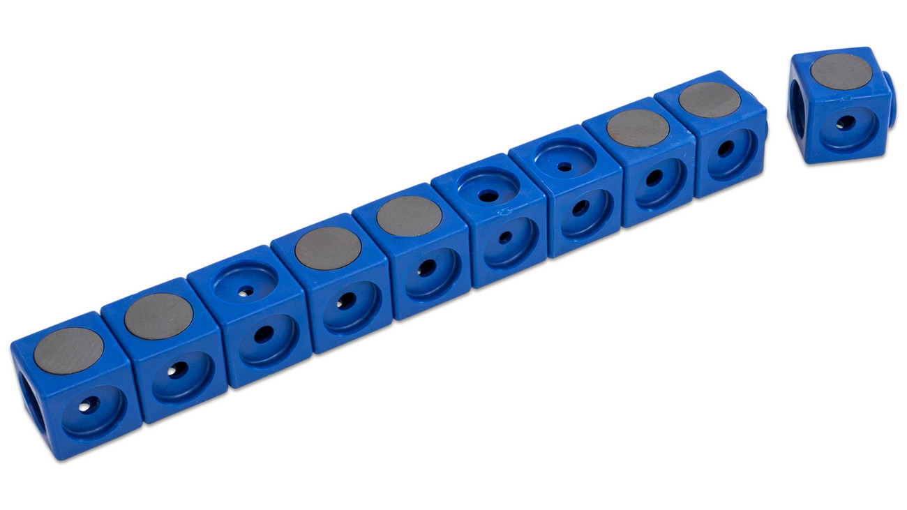 Dick-System Lot de 100 cubes à emboîter 1,7 x 1,7 cm 2 farbig rot,blau 