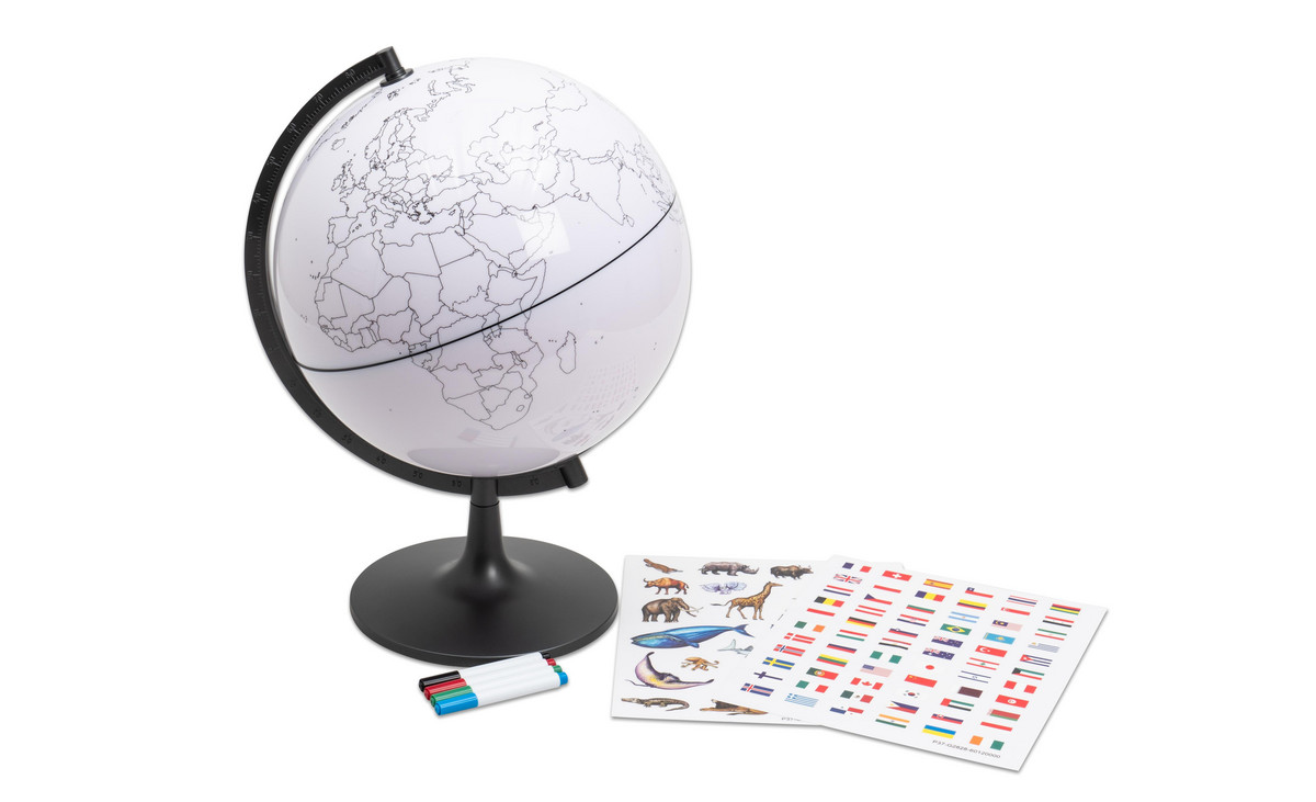 Betzold Globus mit Umrissen der Erdteile und der Länder