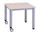 FlexMax Tisch hoehenverstellbar 80 x 80 cm quadratisch mit 2 Rollen-1