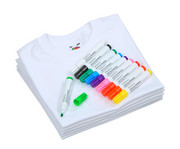 Fruit of the Loom Kinder T Shirts zum Bemalen mit 12 Stoffmalstiften 1