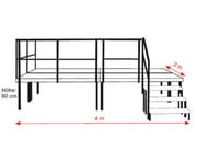 Treppe für 80 cm Bühne 3 stufig ohne Geländer 1