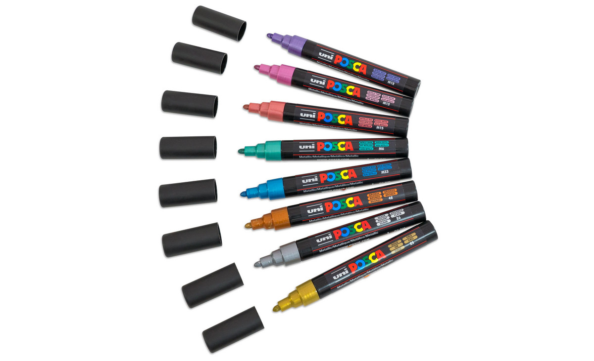 POSCA Metallicfarben, 8er-Set