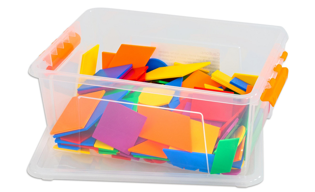 Farbiger Tangramsatz Vollkunststoff, Satz In 4 Verschiedenen Farben  28 Teile Aus Re Plastic0